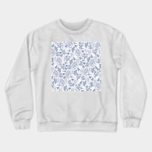 Blue Flowers Botanical Painting Crewneck Sweatshirt